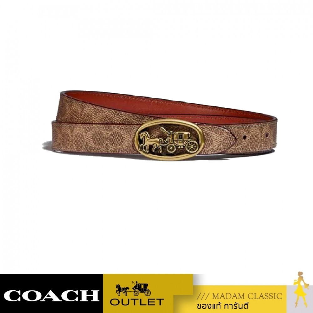 NEW เข็มขัด COACH C3271 HORSE AND CARRIAGE MEDALLION BUCKLE REVERSIBLE BELT, 20mm (B4SGUXS)