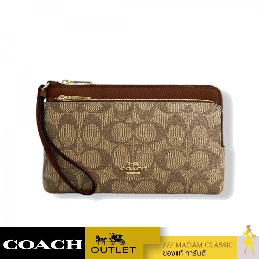 NEW กระเป๋าสตางค์ COACH CU920 DOUBLE ZIP WALLET IN SIGNATURE CANVAS (IME74)