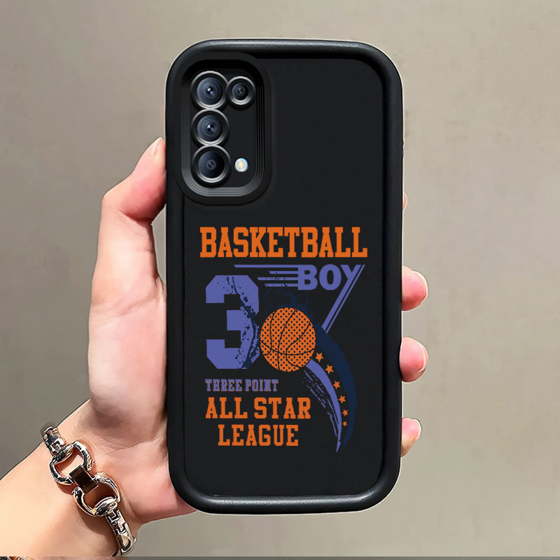 เคสสำหรับ OPPO Reno 5 OPPO Reno 5K เคสโทรศัพท์ซิลิโคนนิ่มพร้อมฝาครอบป้องกันลายบาสเก็ตบอล