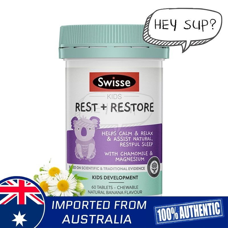 Swisse KIds Rest & Restore 60 Chewable Tablets Banana Flavour