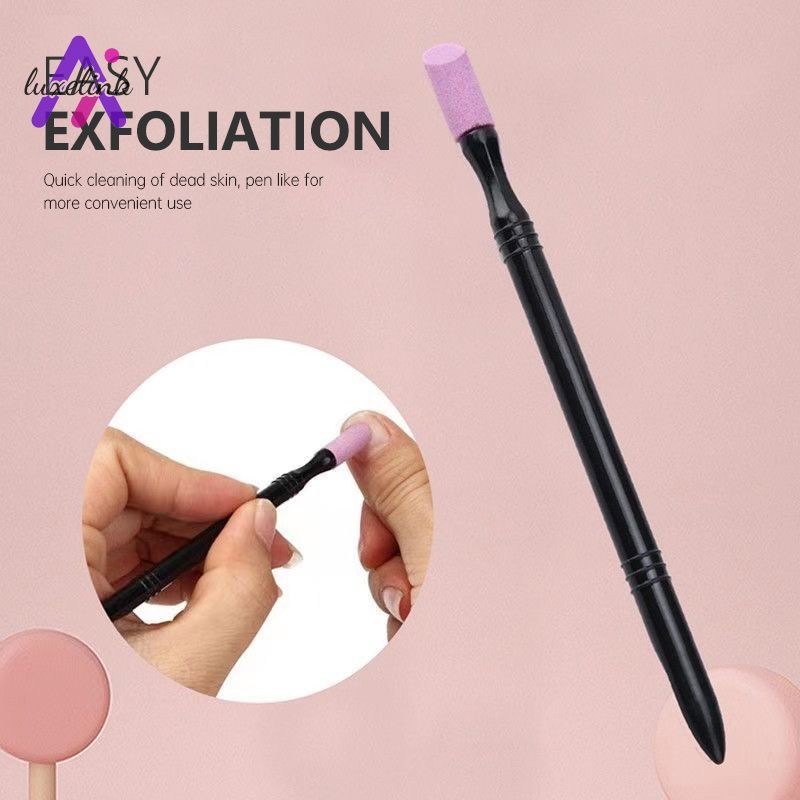 luxelinkNail Quartz Polishing Rod Nail Exfoliating Nail Tool ปากกาขัดแกะสลักสองด้าน