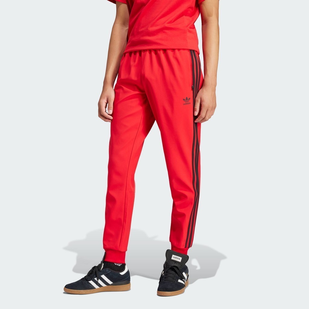 adidas ไลฟ์สไตล์ กางเกงแทรค SST Bonded ผู้ชาย สีแดง IS2808
