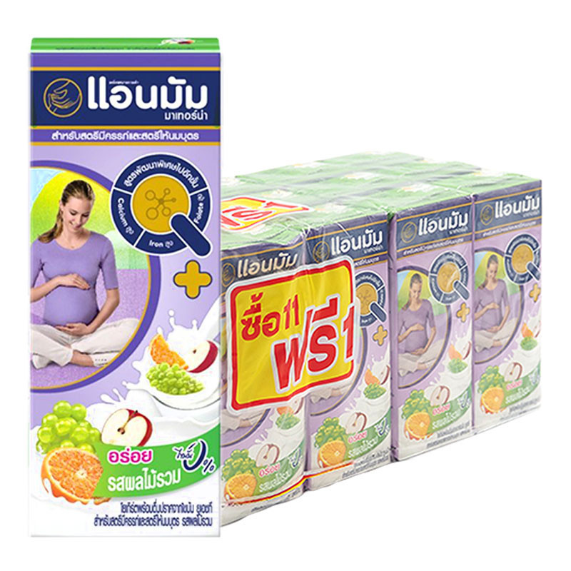 แอนมัม นมเปรี้ยวรสผลไม้รวม 180 มล. x 12 ANMUM Drinking Yogurt Mix Fruit 180 ml x 12