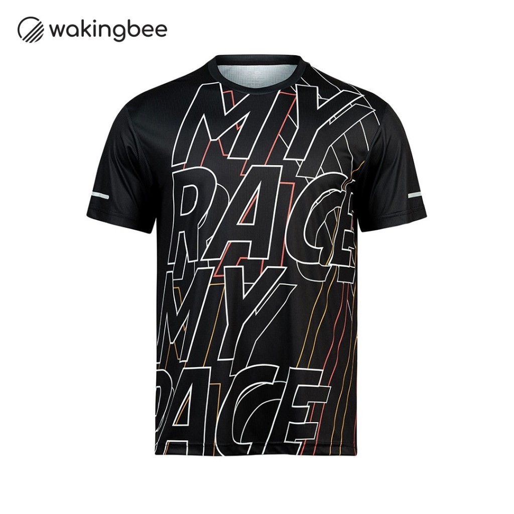 Wakingbee x Ari Airlight Tee (Black) เสื้อใส่วิ่ง unisex ผ้าเบาพิเศษ แห้งไว ใส่สบาย ทรงสวย พิมพ์ลายเฉพาะคอลเลคชั่น