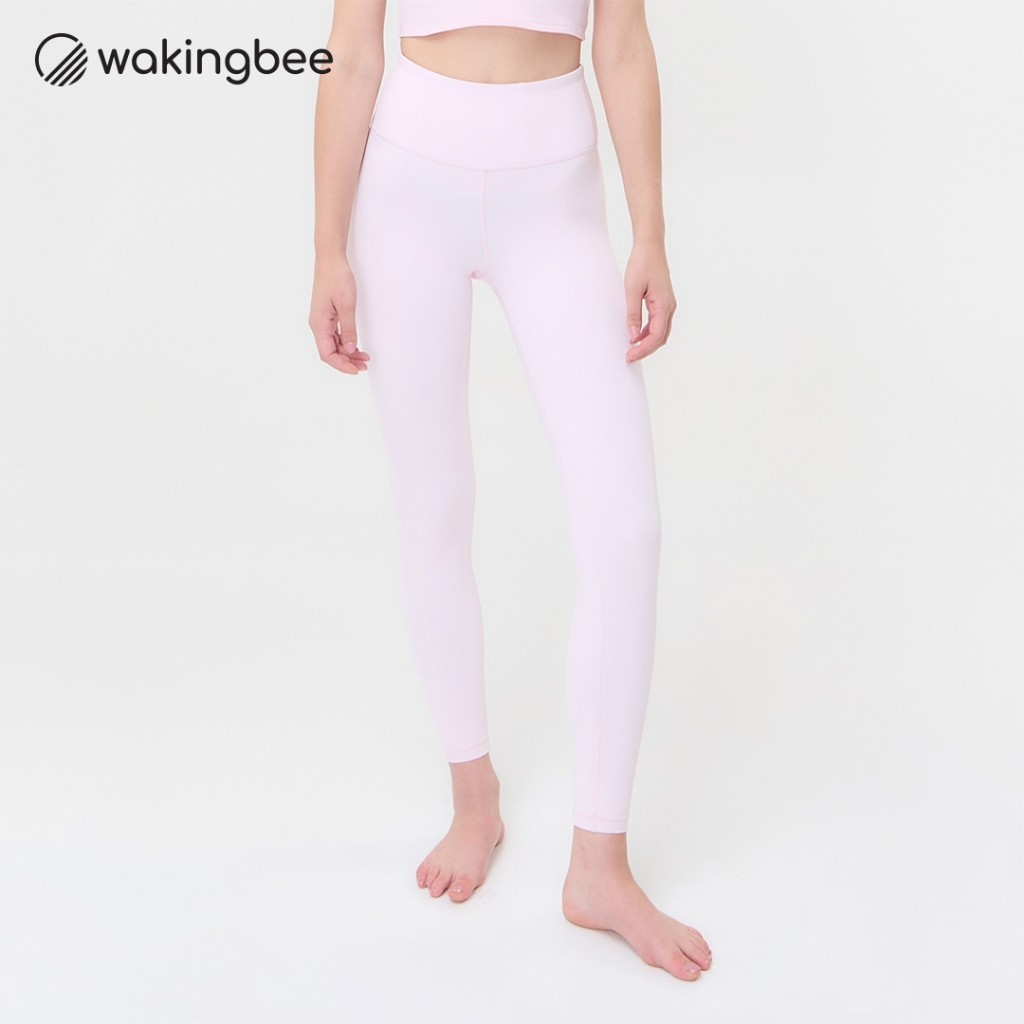 Wakingbee WB Leggings 2.0 (Powder Pink) เลกกิ้งรุ่นขายดีที่สุด ปรับปรุงใหม่ เพิ่มกระเป๋า ผ้านุ่มใส่สบาย ยืด 360 องศา