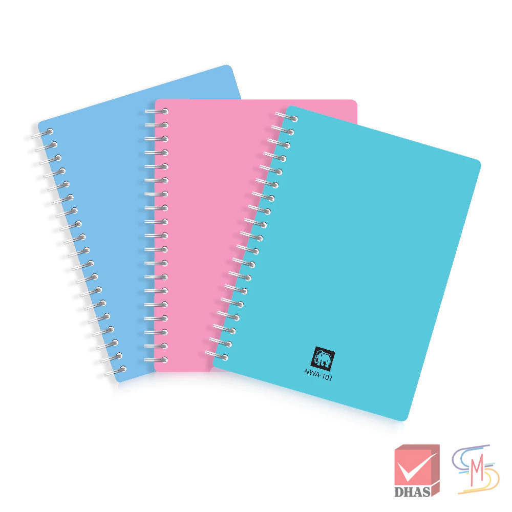 Elephant ตราช้าง สมุด สมุดริมลวด A6 NWA-101 70G 50S คละสี จำนวน 1 เล่ม