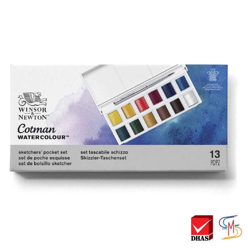 Winsor&Newton สีนํ้า สีน้ำก้อนคอทแมน 12 สี #0390640