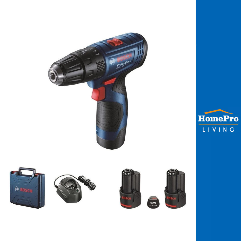 HomePro สว่านกระแทกไร้สาย (พร้อมแบตเตอรี่) BOSCH GSB120-Li 12 โวลต์ เเบรนด์BOSCH สว่าน bosch ไร้สาย