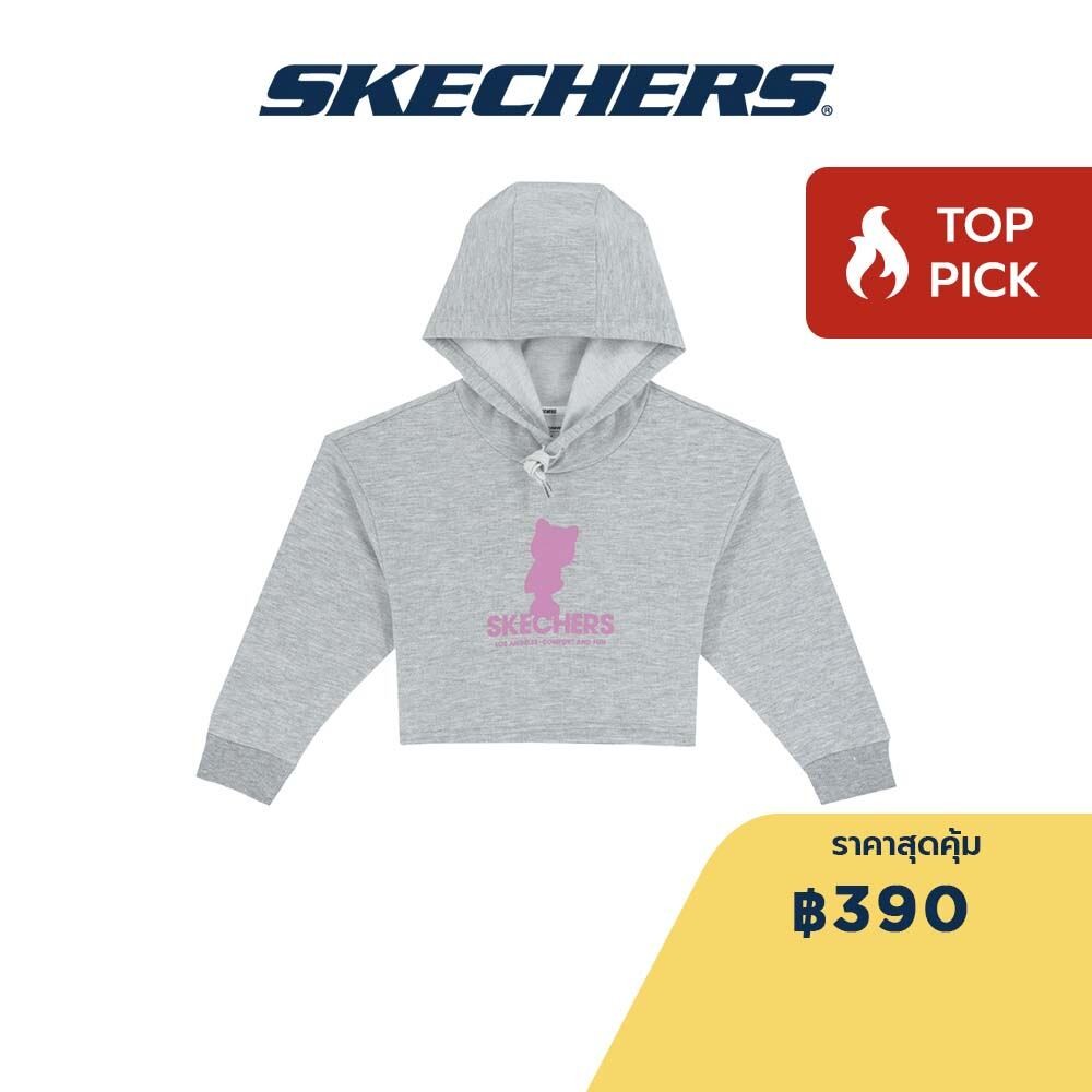 Skechers สเก็ตเชอร์ส เสื้อสเวตเตอร์มีฮู้ดเด็กผู้หญิง Girls Hooded Pullover - SL223G275-LGML