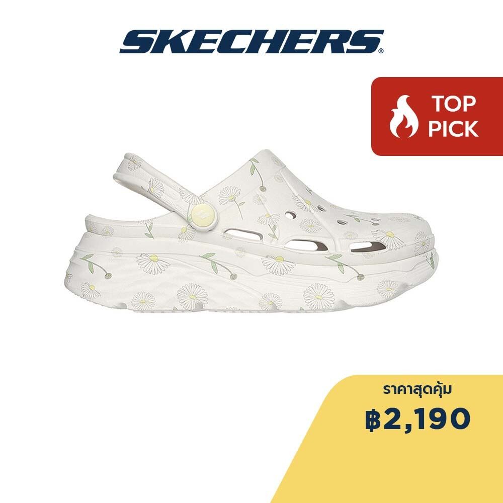 Skechers สเก็ตเชอร์ส รองเท้าผู้หญิง Women Max Cushioning Foamies Daisies Shoes - 111271-WHT