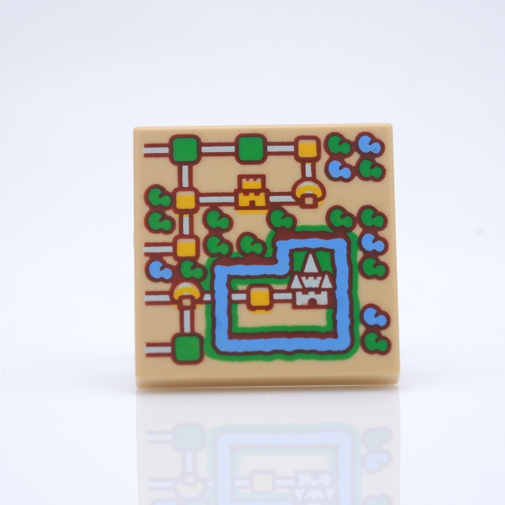 ( Ploybrick Minifigure ของแท้ ) Extra แผ่น Super Mario World Map 2 x 2 Tile *new ของใหม่ ชิ้นละ