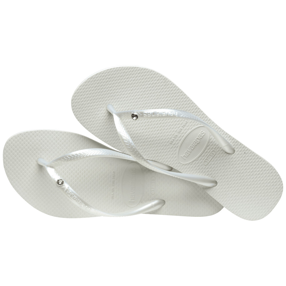 HAVAIANAS รองเท้าแตะผู้หญิง Slim Crystal SW II Flip Flop WHITE 41456510001F_C4WTXX