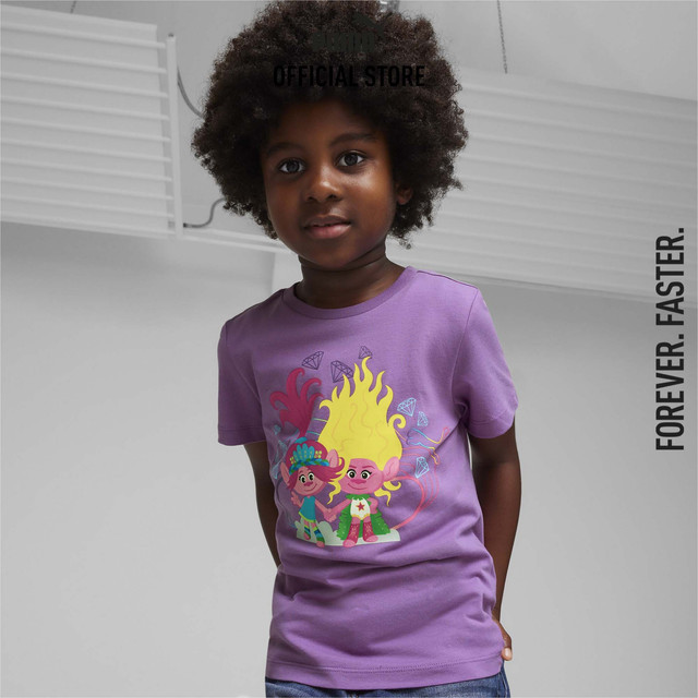 PUMA KIDS - เสื้อยืดเด็ก PUMA x TROLLS สีม่วง 62481650