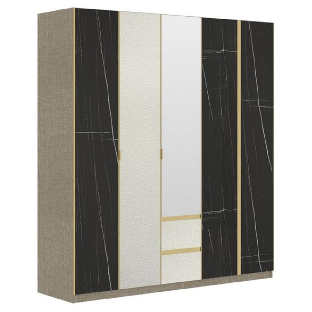 ตู้เสื้อผ้า SB FURNITURE AUREUS 225 ซม. สี IVORY TWIST เฟอร์นิเจอร์ห้องนอน ตู้เสื้อผ้า WARDROBE SB F