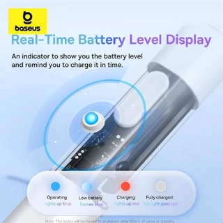Baseus ปากกาสไตลัส สำหรับ pad 2018-2023 รุ่น Smooth Writing 2 Series Stylus Lite with LED Indicators สีขาว