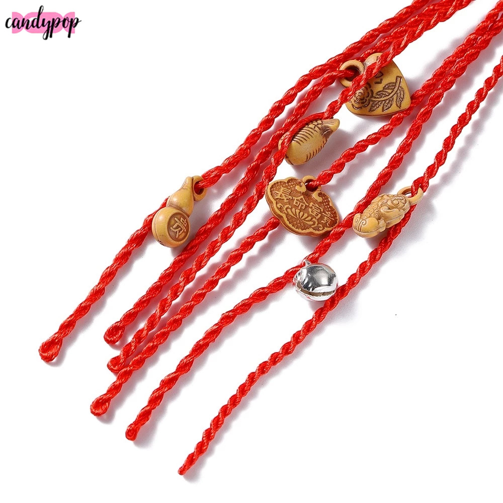 Candy ด้ายแดงนำโชค กำไลข้อมือนำโชคเชือกถัก
