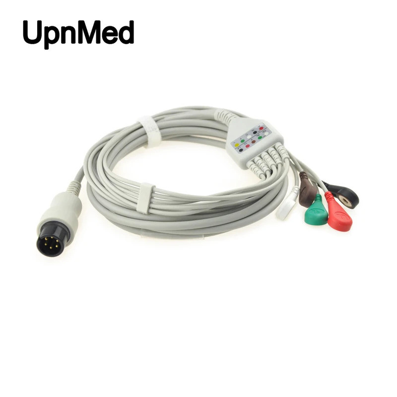 ✮Drager Vista 120 5Lead Ecg Cable,Snap,6Pins