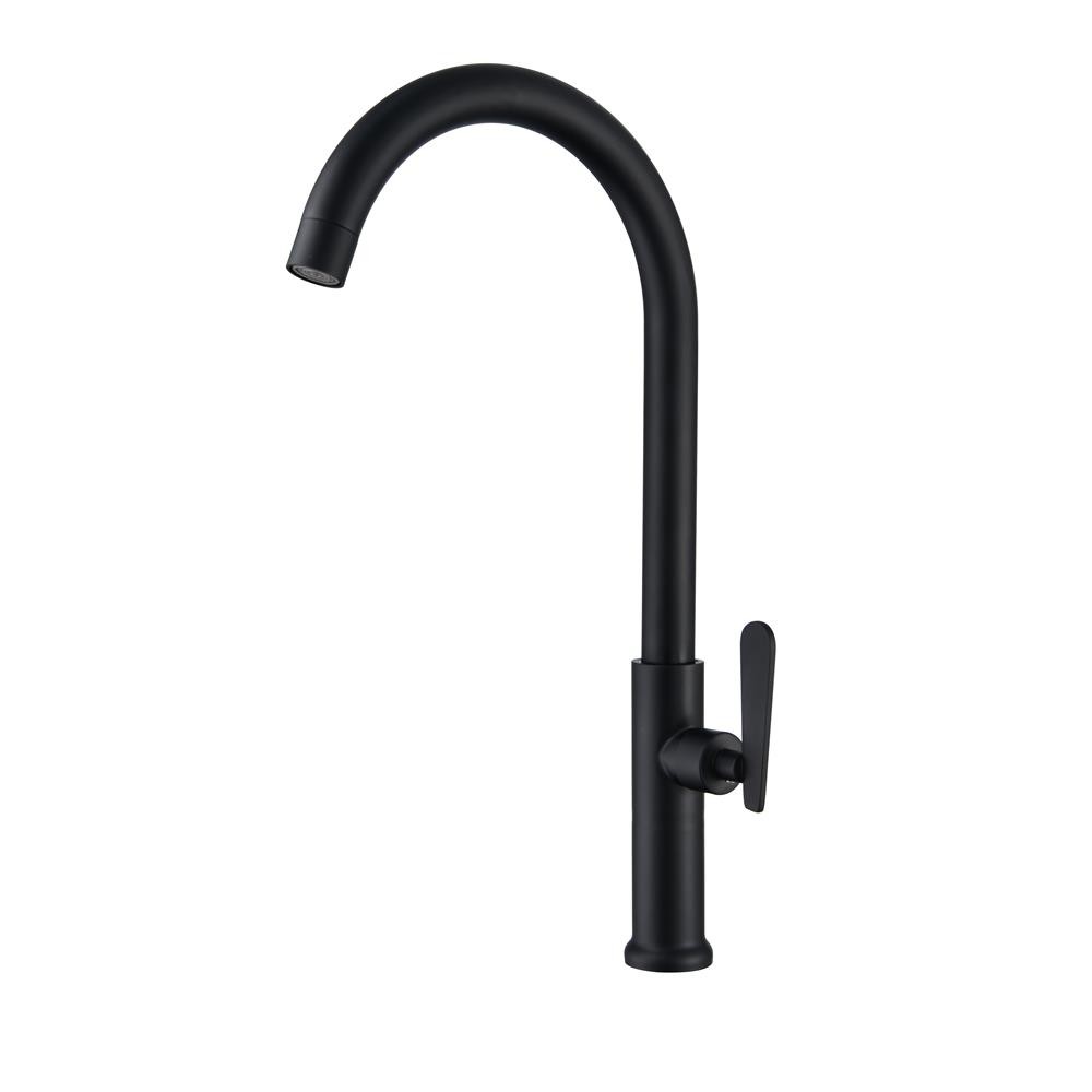 RASLAND ก๊อกซิงค์เดี่ยวเคาน์เตอร์ RASLAND RA A124-A555 สีดำ ก๊อกน้ำ ก๊อกซิงค์ SINK FAUCET RASLAND RA