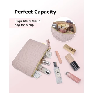 BAGSMART กระเป๋าเครื่องสําอาง จุของได้เยอะ แบบพกพา สําหรับผู้หญิง กันน้ํา กระเป๋าใส่อุปกรณ์อาบน้ํา กระเป๋าคลัทช์ สีพื้น สําหรับเดินทาง
