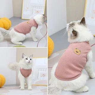 【Hipidog】เสื้อผ้าสัตว์เลี้ยง เสื้อกั๊ก แบบบาง ระบายอากาศได้ดี ลายหมีน่ารัก สําหรับสุนัข แมว