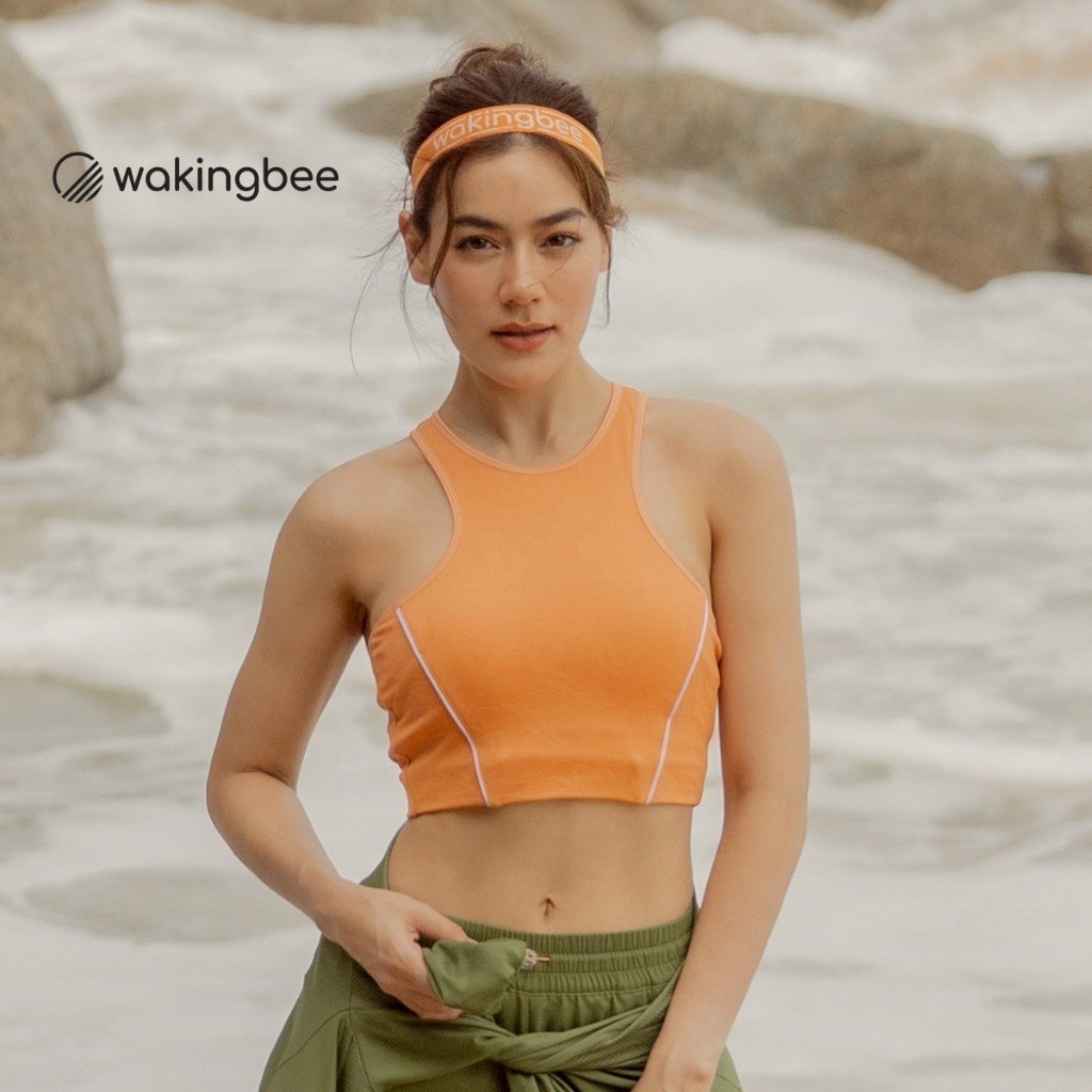Wakingbee by Mark Kim Combat Crop (Amber) สปอร์ตบรา ออกกำลังกาย ทรงครอป ดีไซน์สวย กระชับ เก็บทรง ผ้ากันยูวี แห้งไว