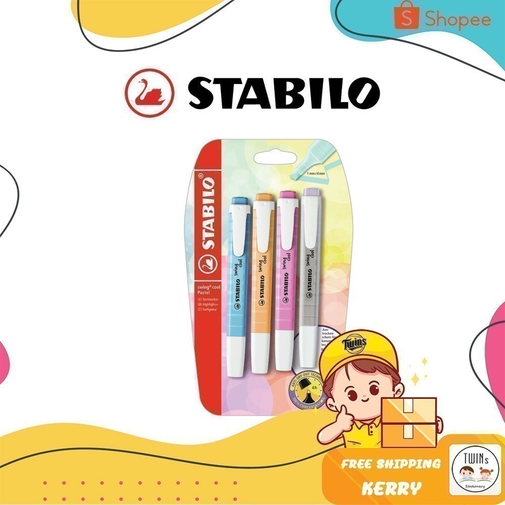 ถูกสุด ปากกาเน้นข้อความ Swing Cool Pastel เซ็ต 4 สี พาสเทล สีใหม่