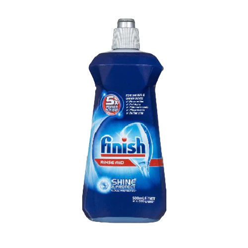 ฟินิช ริ้นซ์ เอด น้ำยาแวววาวสำหรับใช้ร่วมกับเครื่องล้างจานอัตโนมัติ Finish Finish Rinse Aid Regular 500Ml
