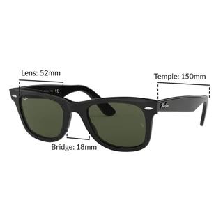 Ray-Ban Wayfarer - RB2140F 901 size 52 -sunglasses แว่นกันแดด