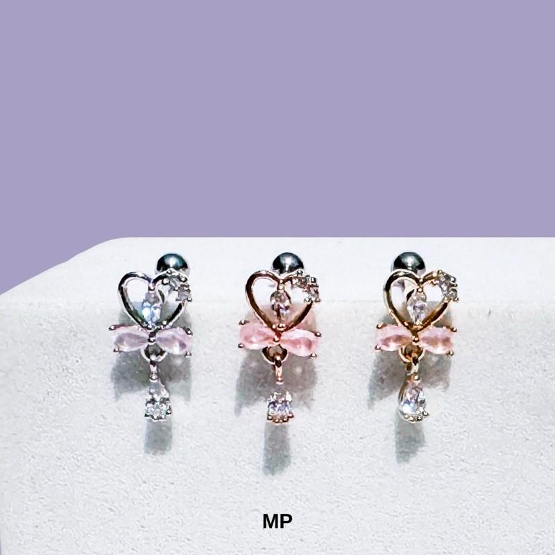 More Than Piercing: D053 Rosie Heart Ribbon (1 pc)