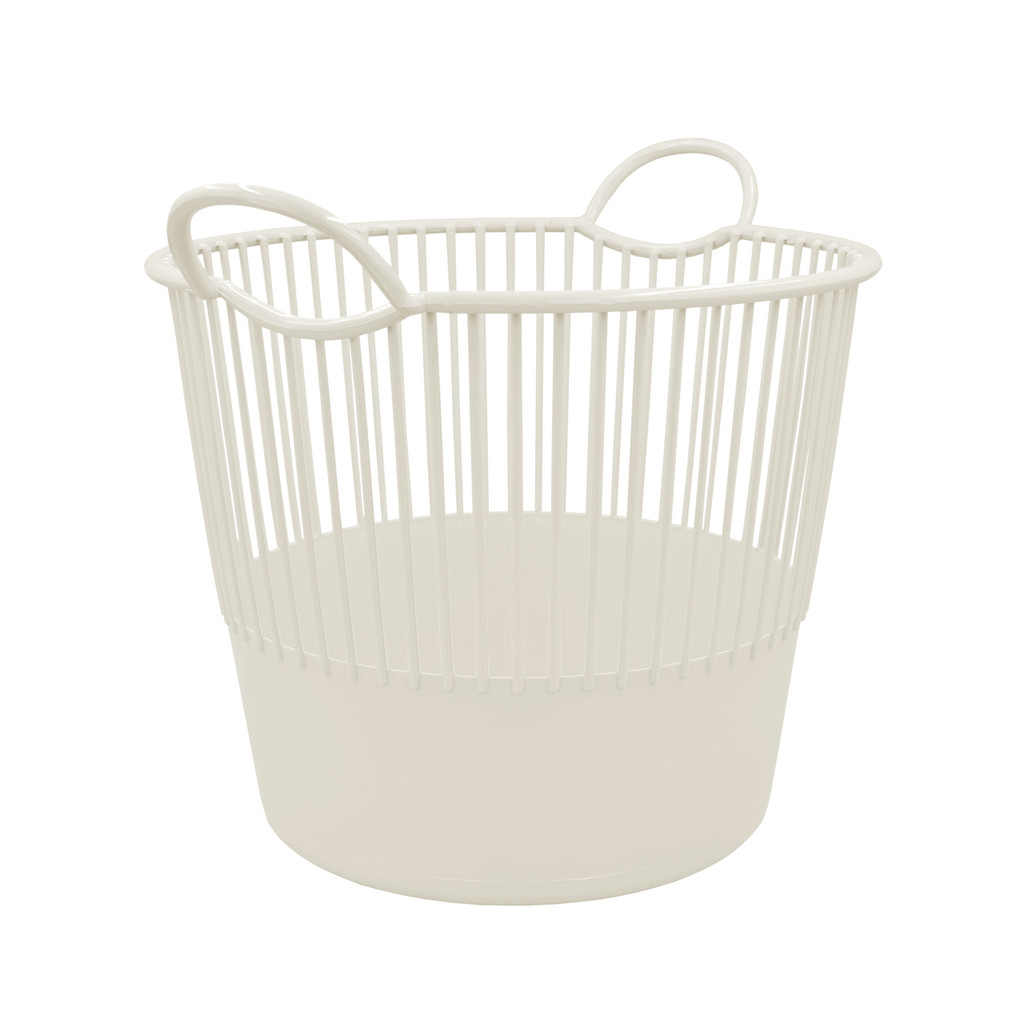 ตะกร้ามีหูจับทรงกลมสูง Hotaru KASSA HOME รุ่น BQ-2041 ขนาด 52.3 x 41.3 x 40 ซม. สีครีม