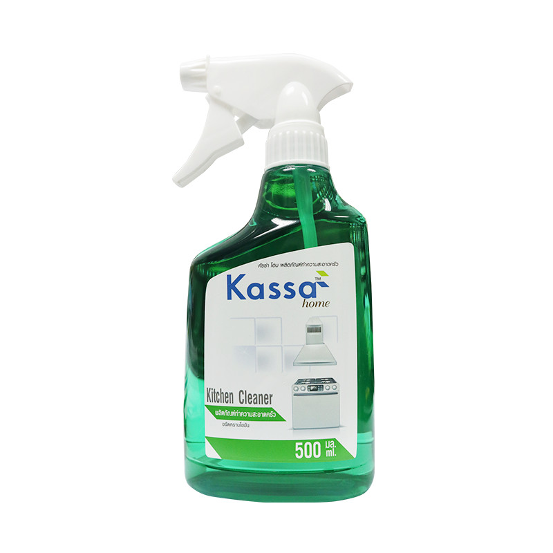 น้ำยาทำความสะอาดครัว ขจัดคราบไขมัน KASSA HOME รุ่นขวดสเปรย์ ขนาด 500 มล.สีเขียว