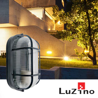 LUZINO โคมไฟผนังภายนอกอะลูมิเนียม E27x1 รุ่น A102-BK สีดำ - ใส