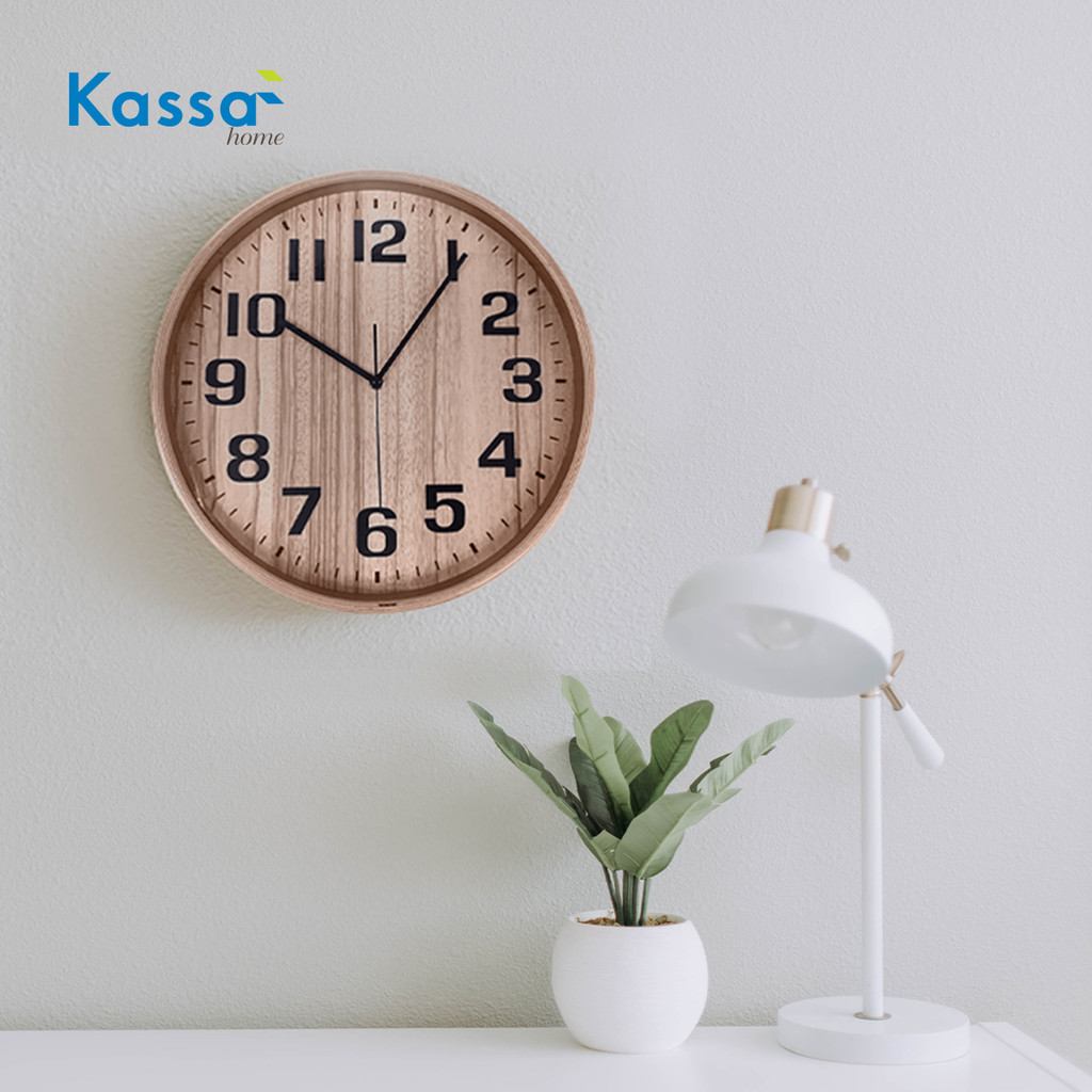 KASSA HOME นาฬิกาไม้แขวนผนัง 16 นิ้ว Roger  รุ่น YXI201-GW สีน้ำตาล - รูปที่ 3
