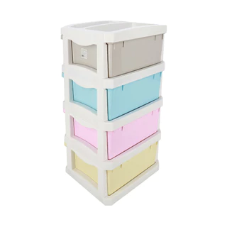 KASSA HOME ตู้ลิ้นชักอเนกประสงค์ 4 ชั้น Jasmin รุ่น API-1500M4 ขนาด 50 x 47.2 x 92.3 ซม. สีพาสเทล