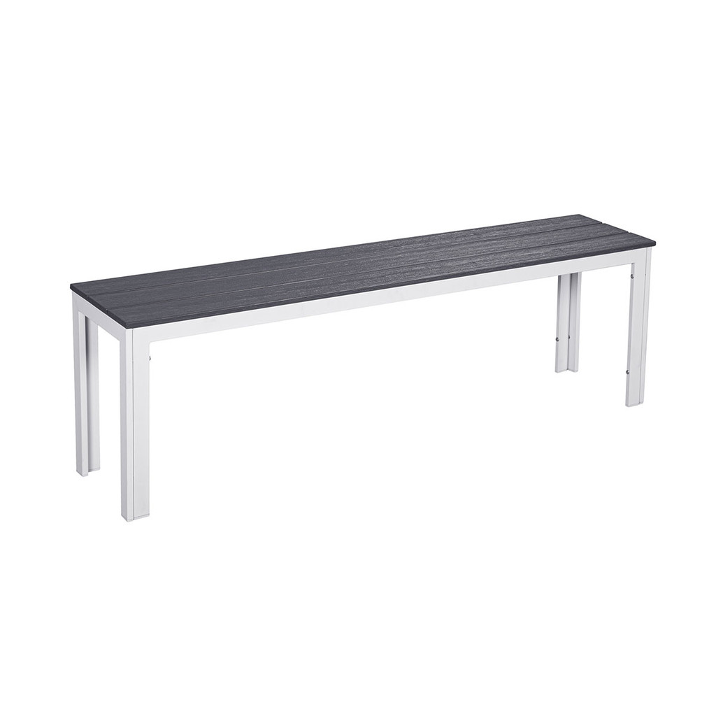 FONTE ม้านั่ง HDPE ลายไม้ รุ่น SBK-140 ขนาด 140.5 x 28.5 x 42 ซม. สีเทา - ขาว