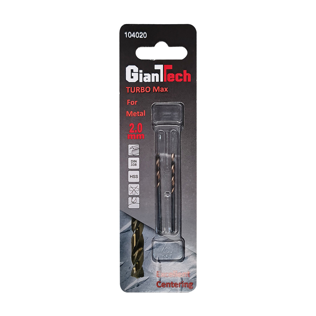 GIANTTECH ดอกสว่านเจาะเหล็ก รุ่น 104020 ขนาด 2.0 x 49 มม.