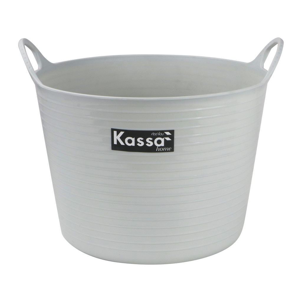 ตะกร้ากลมนิ่มพร้อมหูจับ 35 ลิตร FUNNY KASSA HOME รุ่น 3791 ขนาด 39 x 39 x 50 ซม. สีเทา