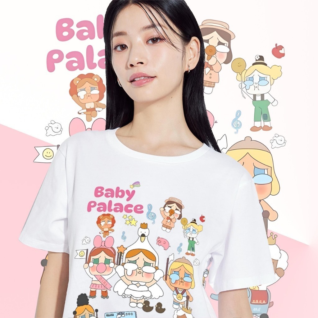 มาใหม่ รูปแบบใหม่จัดส่งทันที!CRYBABY รูปแบบ น่ารักสุด ๆ เสื้อยืดสตรี เสื้อลาบูบู้ ผ้าฝ้ายนุ่มสบาย