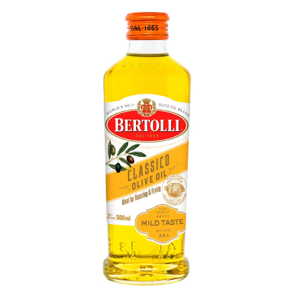 น้ำมันมะกอก เหมาะสำหรับการผัด อบ และใช้เป็นส่วนผสมในน้ำสลัด Bertolli Classic Olive Oil 500Ml