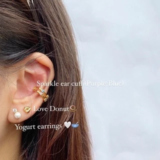 ต่างหู Love Donut earrings ก้านเงินแท้ S925 - TheGreenBox