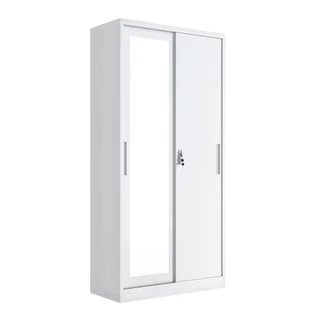 FURDINI ตู้เสื้อผ้าเหล็ก 2 บานเลื่อน KULLEN FYD-G009 สีขาว จัดส่งโดย HomePro