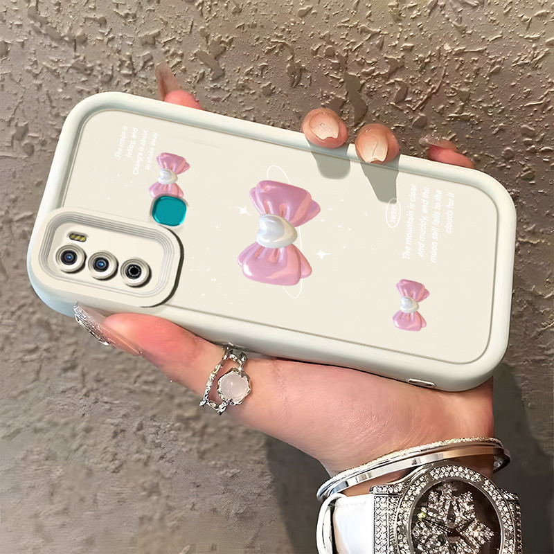 เคสสำหรับ Infinix Hot 11 Play Hot 10 Play Hot 9 Play เคสโบว์สีชมพูเคสโทรศัพท์