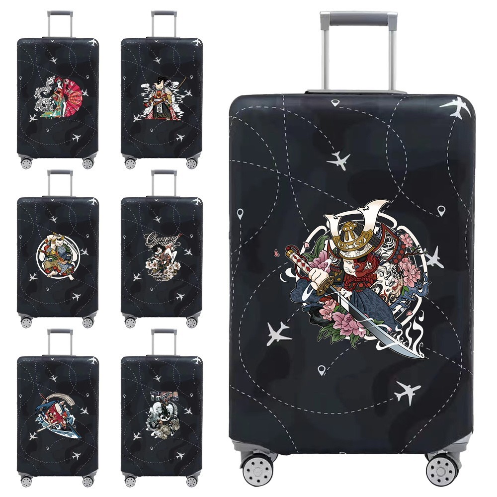 ชุดป้องกันกระเป๋าเดินทางสวมผ้ายืดหยุ่นชุดซามูไรเก็บฝุ่นกระเป๋าเดินทางที่ทนทานครอบคลุม 18-32 นิ้ว