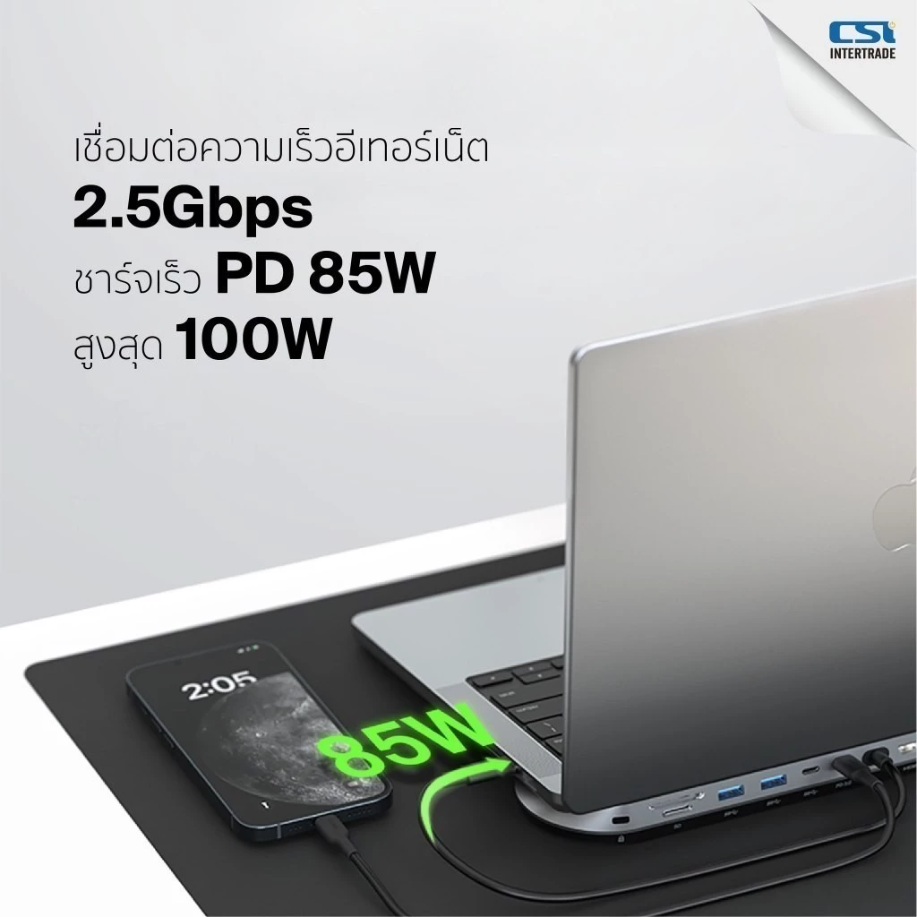Belkin ฮับมัลติพอร์ต พอร์ตเชื่อมต่อ Connect Universal HUB USB - C 11-in-1 Pro Dock สำหรับ Windows Mac รุ่น INC014 thumbnail 7