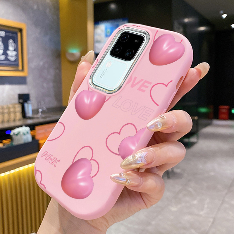 เคสสำหรับ VIVO V30 Pro 5G V29 Pro V29e V27 PRo 5G V23 V23i V20 Pro S1 S7 เคสโทรศัพท์รูปหัวใจ