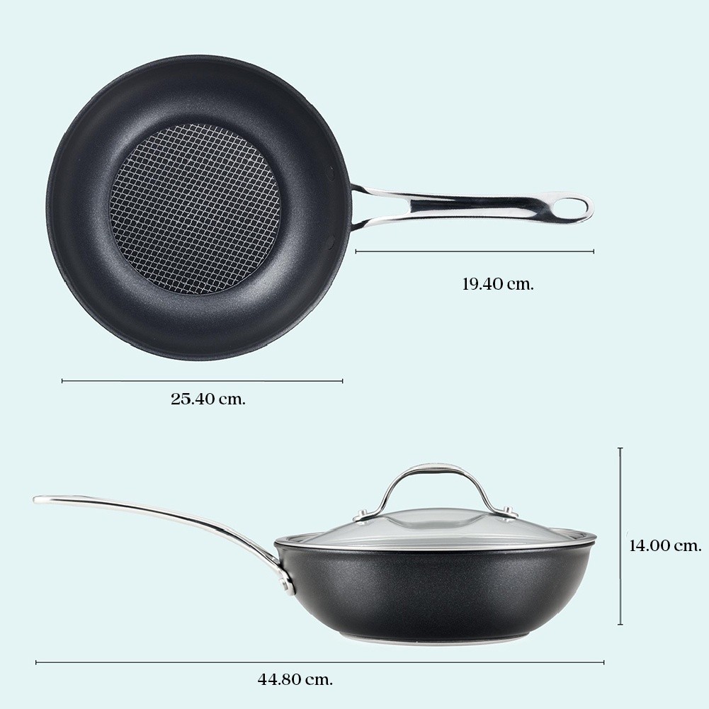 ANOLON X กระทะผัดอลูมิเนียม แถมฝา ขนาด 25 ซม. Stir Fry (14344-T) - รูปที่ 3
