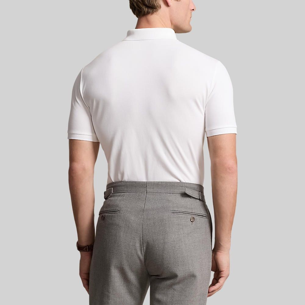 Polo Ralph Lauren เสื้อโปโลผู้ชาย Custom Slim Fit Stretch Mesh Polo Shirt รุ่น MNPOKNI1N822982 สีขาว — صورة 2