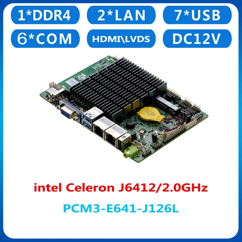 3.5" SBC Intel Celeron J6412 คอมพิวเตอร์อุตสาหกรรมแบบฝัง บอร์ดเดี่ยว 24Bit LVDS EDP HDMI VGA