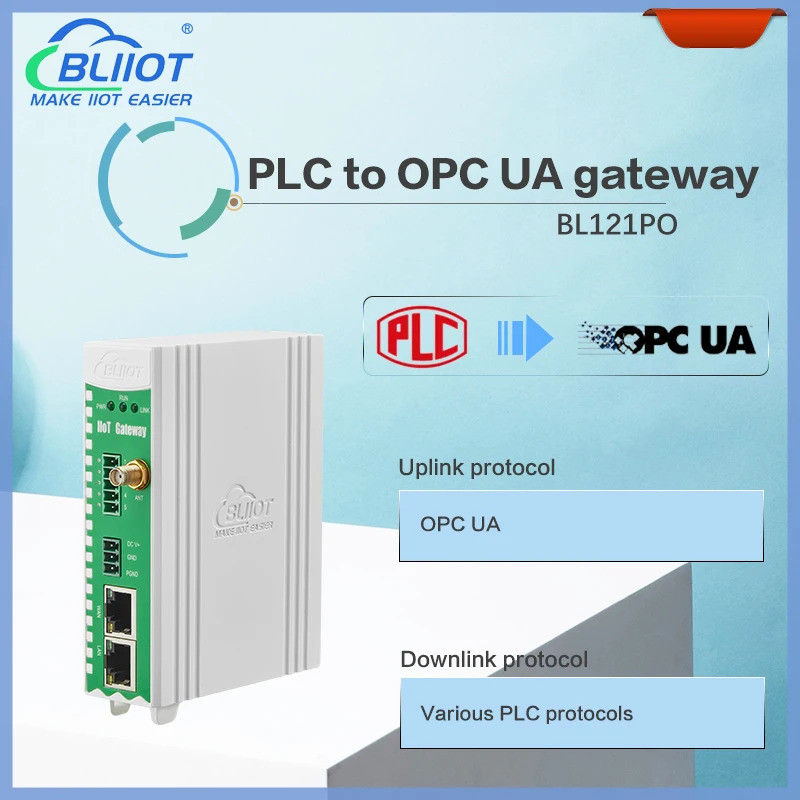 เกตเวย์ติดตั้งโปรโตคอล Bliiot 4G WIFI GPRS PLC ไปยัง OPC UA รองรับการอัพโหลดลิงค์แพลตฟอร์มคลาวด์ mod