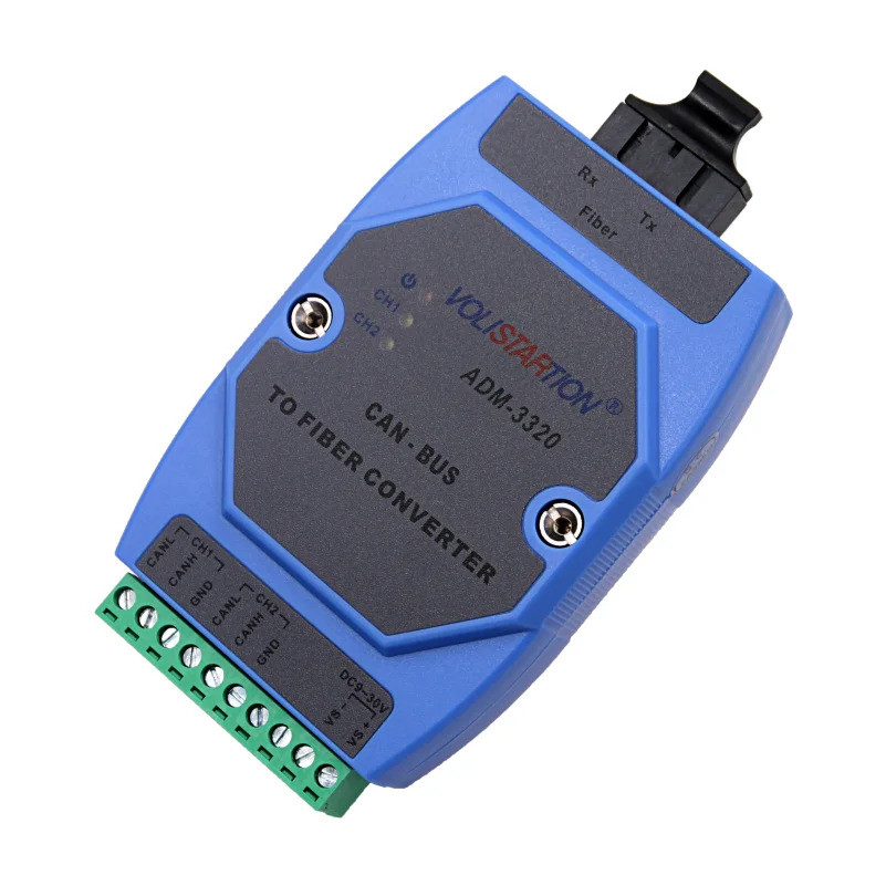 ตัวรับส่งสัญญาณไฟเบอร์ CAN Bus แบบ 2 ทาง ตัวแปลงไฟเบอร์ CAN Bus เป็นไฟเบอร์ CAN Light Cat 12V24V ราง